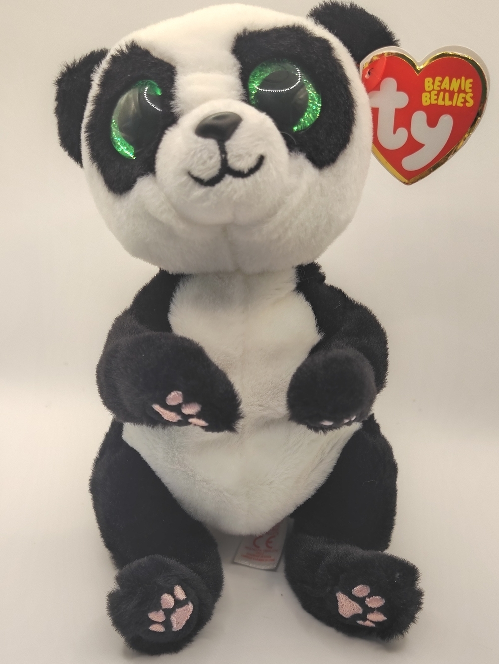 Ty Beanie Bellies Ying the Panda Plush Green Glitter Eyes 8" BUNDLE ME! 2021